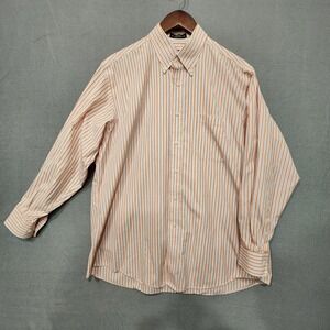 Mens Kirkland Signature Orange Stripe Non-Iron Dress‎ Shirt 16 1/2-33